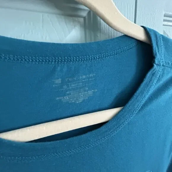 Tek Gear Womens Y2K Teal Graphic Long Sleeve T-Shirt XL - Picture 3 of 8